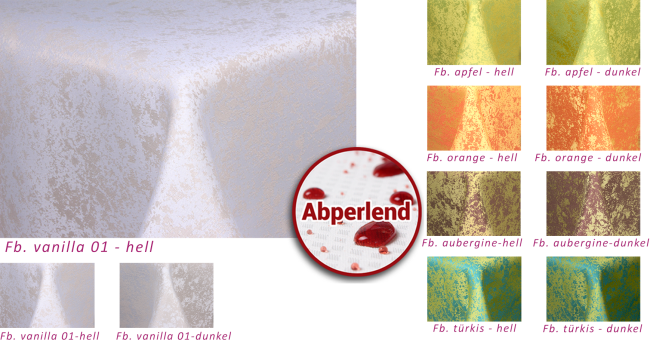 Abperlende, Schmutzabweisende Tischwäsche STONE